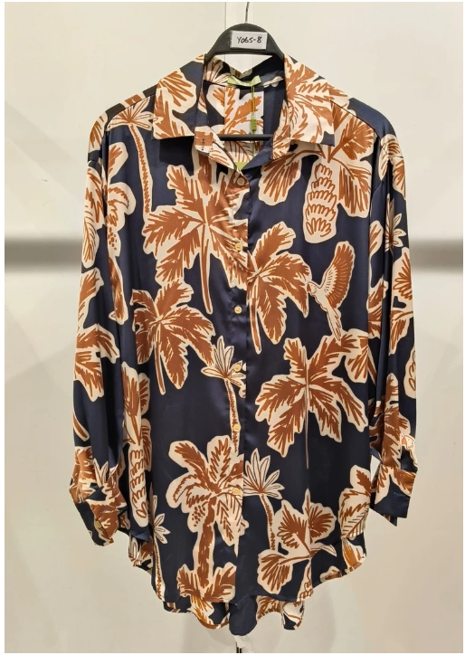 Satijnen blouse met bloemenprint