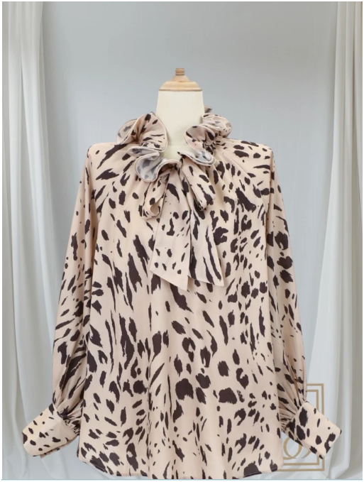 Blouse met luipaardprint