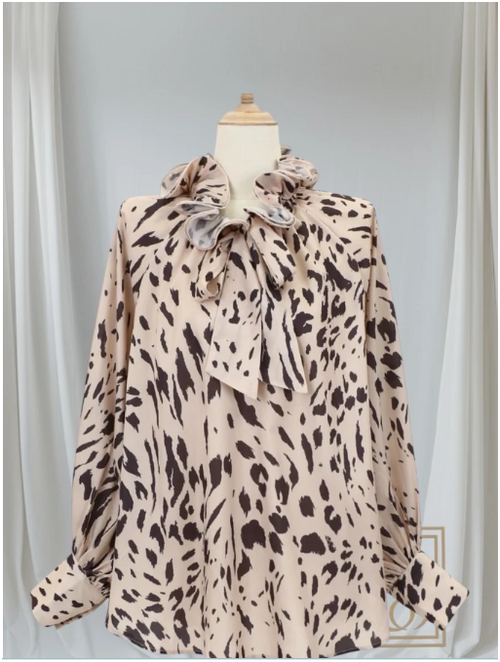 Blouse met luipaardprint