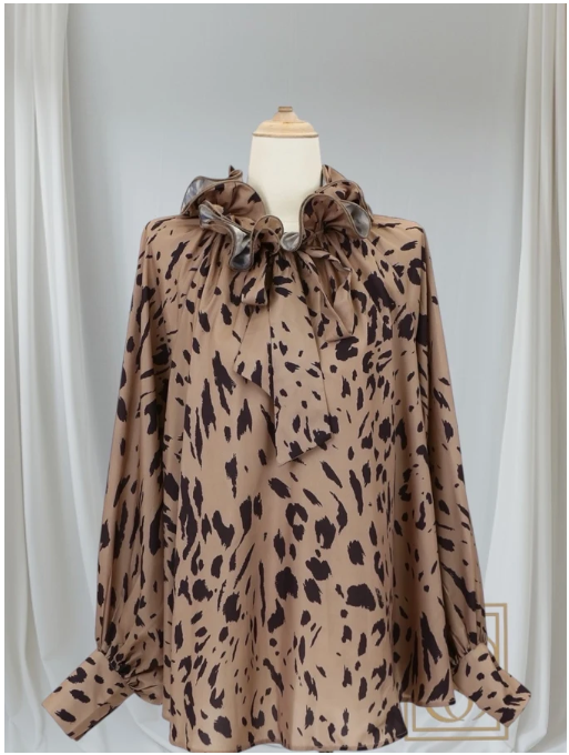 Blouse met luipaardprint